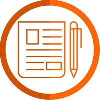 Blog Line Orange Circle Icon vector