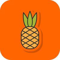 Pineapple Filled Orange background Icon vector