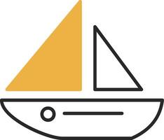 Dinghy Skined Filled Icon vector