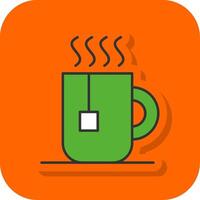 Tea Mug Filled Orange background Icon vector