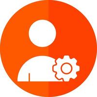 Management Glyph Red Circle Icon vector