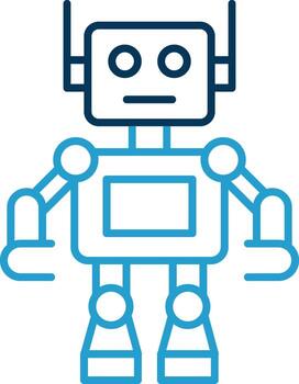 Robot Line Blue Two Color Icon vector