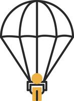 Parachuting Skined Filled Icon vector