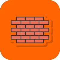 Brick Wall Filled Orange background Icon vector