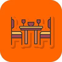 Dining Room Filled Orange background Icon vector