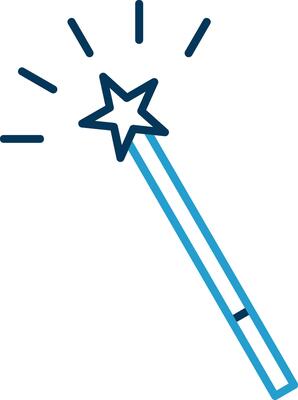 Magic Wand Line Blue Two Color Icon
