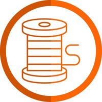 Thread Line Orange Circle Icon vector