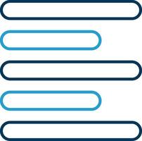 Horizontal Left Align Line Blue Two Color Icon vector