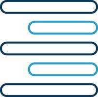 Horizontal Right Align Line Blue Two Color Icon vector