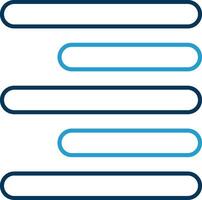 Horizontal Right Align Line Blue Two Color Icon vector