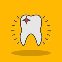 Tooth Filled Shadow Icon vector