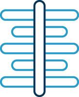 Center Align Line Blue Two Color Icon vector