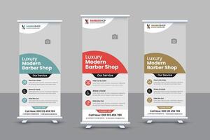 Barbershop Roll Up Banner Template vector