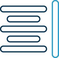 Horizontal Align Line Blue Two Color Icon vector