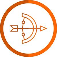 tiro al arco línea naranja circulo icono vector