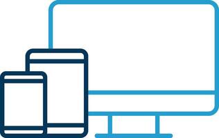 Responsive Design Line Blue Two Color Icon vector