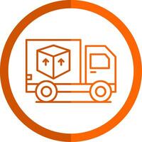 Delivery Line Orange Circle Icon vector