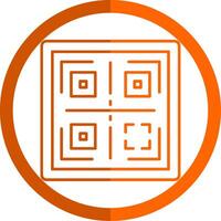 QR Line Orange Circle Icon vector