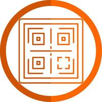 QR Line Orange Circle Icon vector