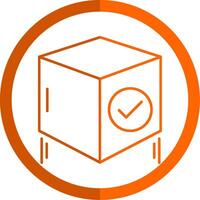 Box Line Orange Circle Icon vector