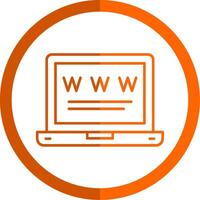 Laptop Line Orange Circle Icon vector