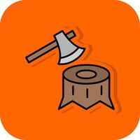 Deforestation Filled Orange background Icon vector