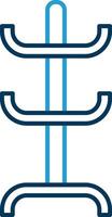 Coat Rack Line Blue Two Color Icon vector