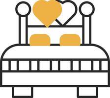 Double Bed Skined Filled Icon vector