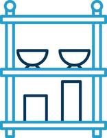 Shelves Line Blue Two Color Icon vector