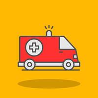 Ambulance Filled Shadow Icon vector