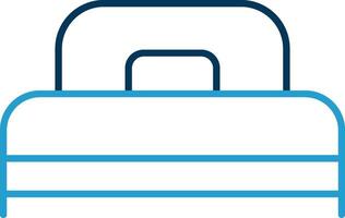 Single Bed Line Blue Two Color Icon vector