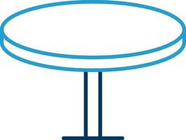 Round Table Line Blue Two Color Icon vector