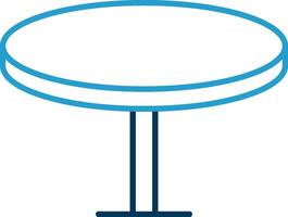 Round Table Line Blue Two Color Icon vector