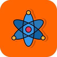 Atom Filled Orange background Icon vector