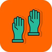 guantes lleno naranja antecedentes icono vector