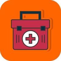 First Aid Kit Filled Orange background Icon vector