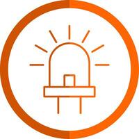 LED línea naranja circulo icono vector