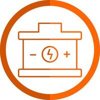 Battery Line Orange Circle Icon vector