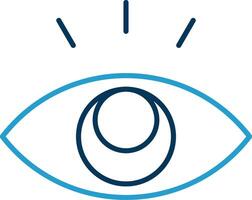 Eye Line Blue Two Color Icon vector