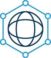 Network Line Blue Two Color Icon vector