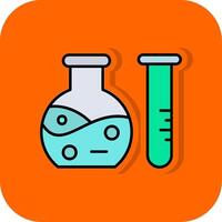 Flasks Filled Orange background Icon vector