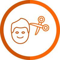 Barber Line Orange Circle Icon vector