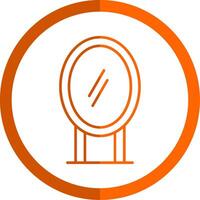 Mirror Line Orange Circle Icon vector