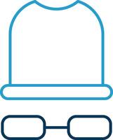 White Hat Line Blue Two Color Icon vector