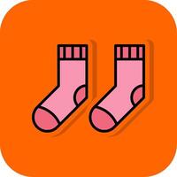 Socks Filled Orange background Icon vector