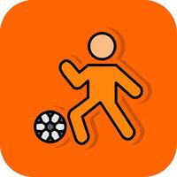 fútbol americano jugador lleno naranja antecedentes icono vector