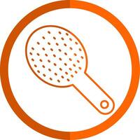 Hair Brush Line Orange Circle Icon vector