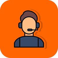Commentator Filled Orange background Icon vector