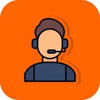 Commentator Filled Orange background Icon vector