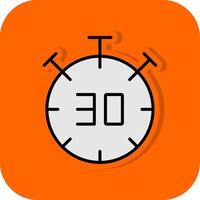 medio hora lleno naranja antecedentes icono vector